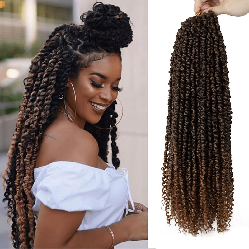 NAYOO Passion Twist Hair - 8 Packs 20 Inch Passion Twist Crochet Hair For Women, Crochet Pretwisted Curly Hair Passion Twists Synthetic Braiding Hair Extensions (20 Inch 8 Packs, T30) - Image 1