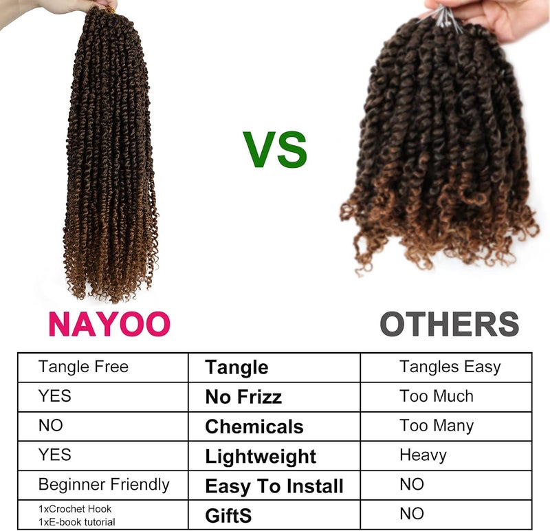 NAYOO Passion Twist Hair - 8 Packs 20 Inch Passion Twist Crochet Hair For Women, Crochet Pretwisted Curly Hair Passion Twists Synthetic Braiding Hair Extensions (20 Inch 8 Packs, T30) - Image 5