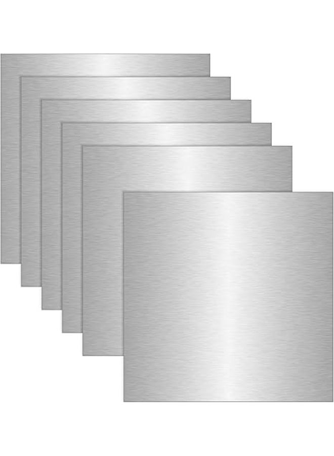VITION 6 Pack Aluminum Sheets 0.5mm Thick, 200mm Length, 200mm Width, Practice Blank Aluminium Stamping Sheets Panel Plate Metal Craft for Jewelry Making Hand Stamping Embossing Etching - Image 1