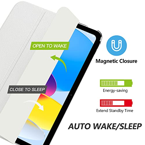 MoKo for iPad (A16) 11th Generation Case 11 Inch 2025, iPad 10th Generation Case 10.9 Inch 2022, Slim Stand Hard PC Translucent Back Shell Smart Cover, Support Touch ID, Auto Wake/Sleep, White - Image 4
