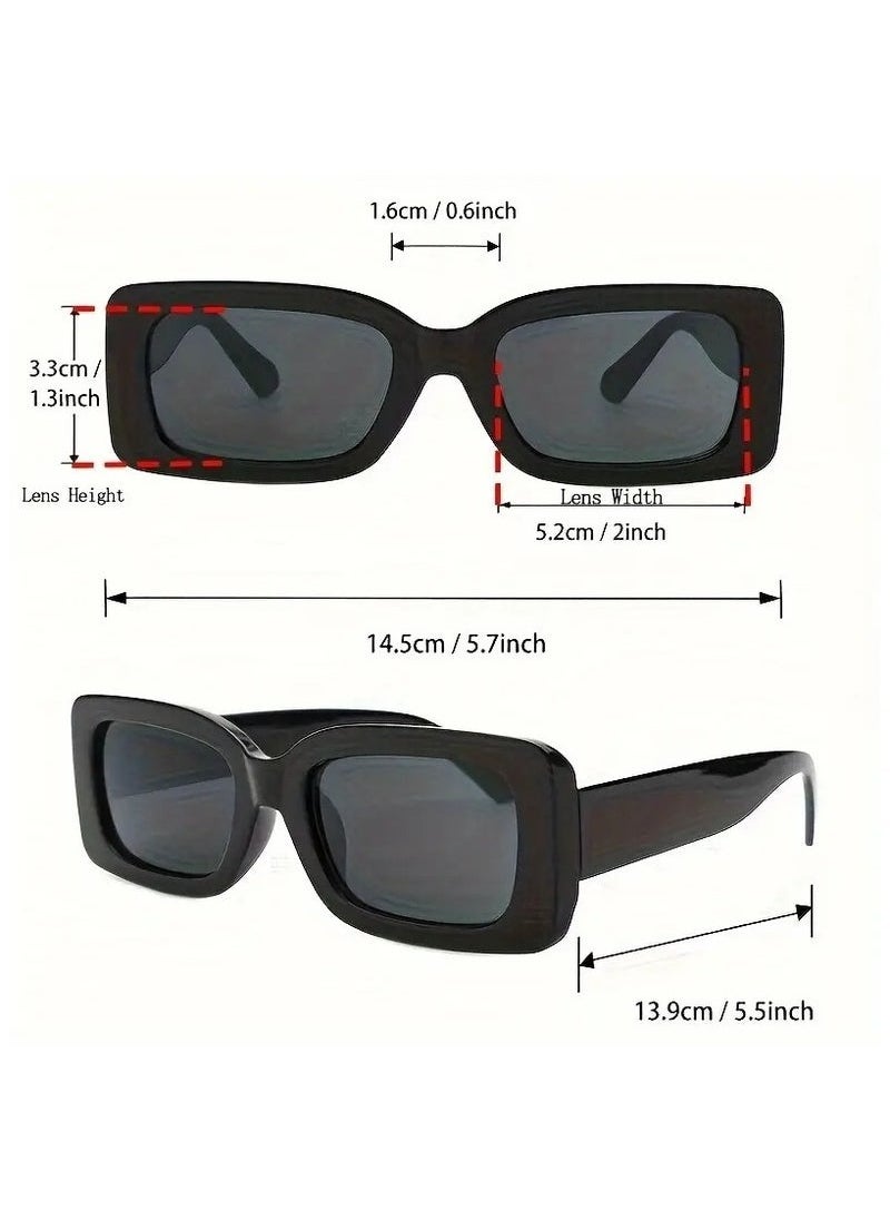 Ucanbe - 2-Piece Punk Fashion Sunglasses Set for Women Men Casual Anti Glare Glasses for Beach Party - Image 1