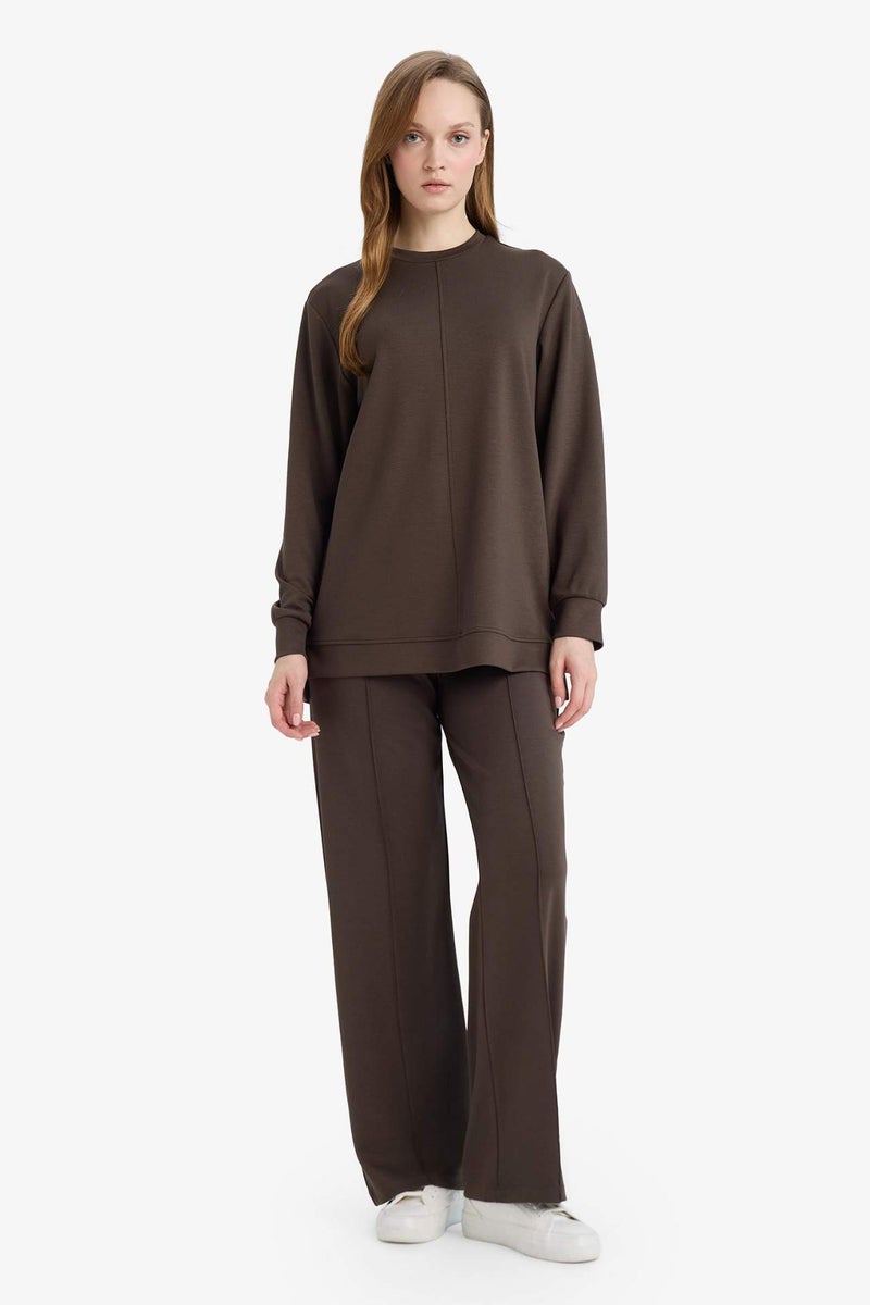 DeFacto Regular Fit Crew Neck Long Sleeve Tunic - Image 2