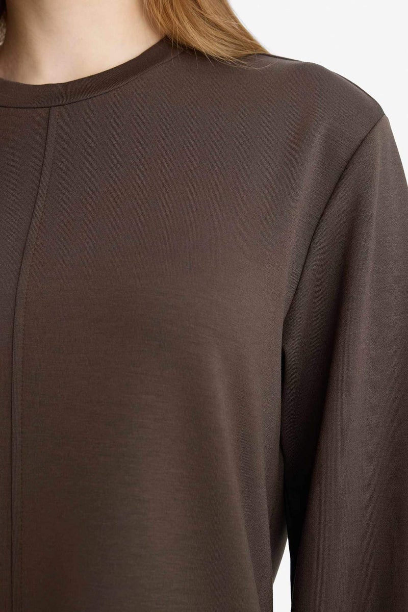 DeFacto Regular Fit Crew Neck Long Sleeve Tunic - Image 4
