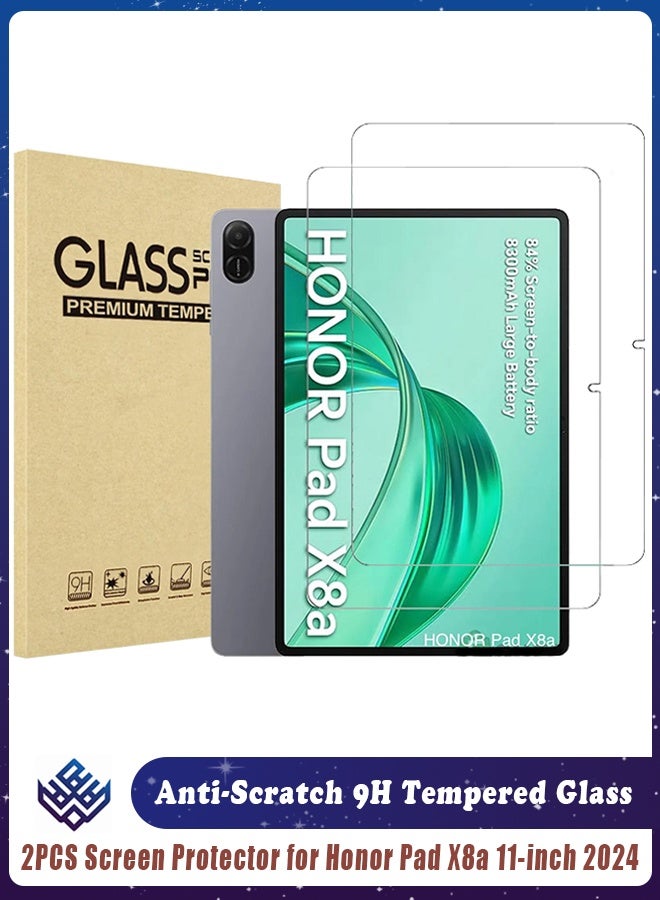 واقي شاشة من قطعتين لجهاز Honor Pad X8a مقاس 11 بوصة 2024 - غشاء زجاجي مقوى، مضاد للخدش، حساس، مقاوم للسقوط لجهاز Honor Pad X8a اللوحي - Image 1