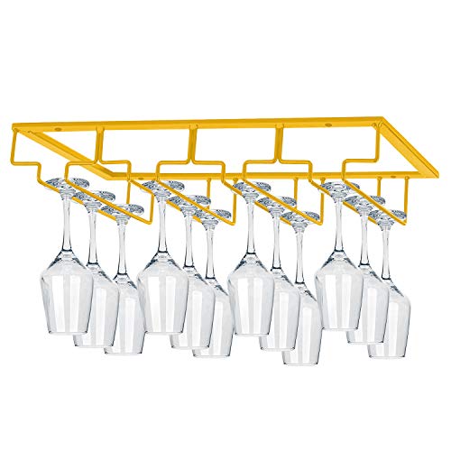 MOCOUM Wine Glasses Rack Under Cabinet Stemware Rack, Wine Glass Hanger Rack Wire Wine Glass Holder Storage Hanger for Cabinet Kitchen Bar - Image 2