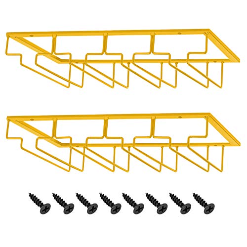 MOCOUM Wine Glasses Rack Under Cabinet Stemware Rack, Wine Glass Hanger Rack Wire Wine Glass Holder Storage Hanger for Cabinet Kitchen Bar - Image 1