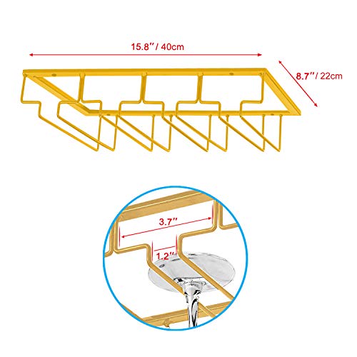 MOCOUM Wine Glasses Rack Under Cabinet Stemware Rack, Wine Glass Hanger Rack Wire Wine Glass Holder Storage Hanger for Cabinet Kitchen Bar - Image 3