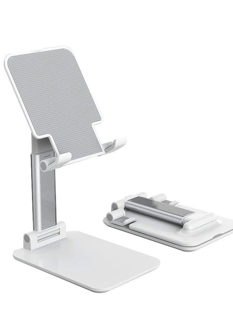 ELTRAZONE Foldable & Adjustable Tablet Stand for Phones, iPad Pro 11, Samsung Galaxy Tabs, Kindle, Nintendo Switch, White - Image 1