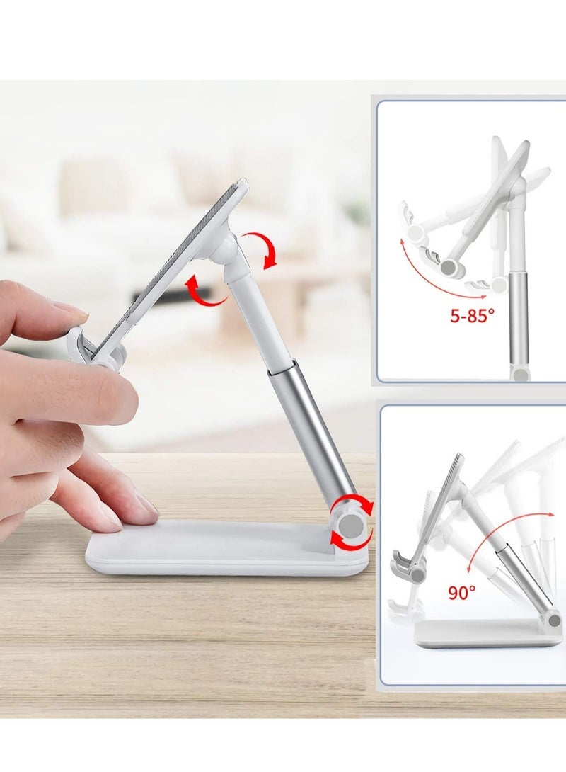 ELTRAZONE Foldable & Adjustable Tablet Stand for Phones, iPad Pro 11, Samsung Galaxy Tabs, Kindle, Nintendo Switch, White - Image 3