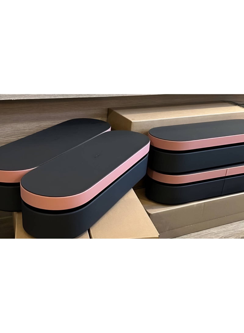 Presentation Case, Protects & Neatly Stores Hair Care Products, Cushioned with Soft Fabric, Space Saving Design, Case Only, Black/Pink - Image 3