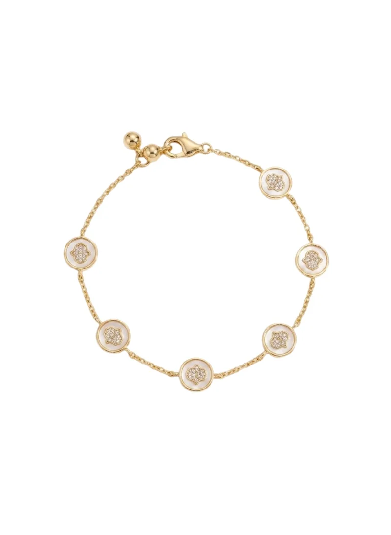 Celestial Hamsa Enamel Station Bracelet