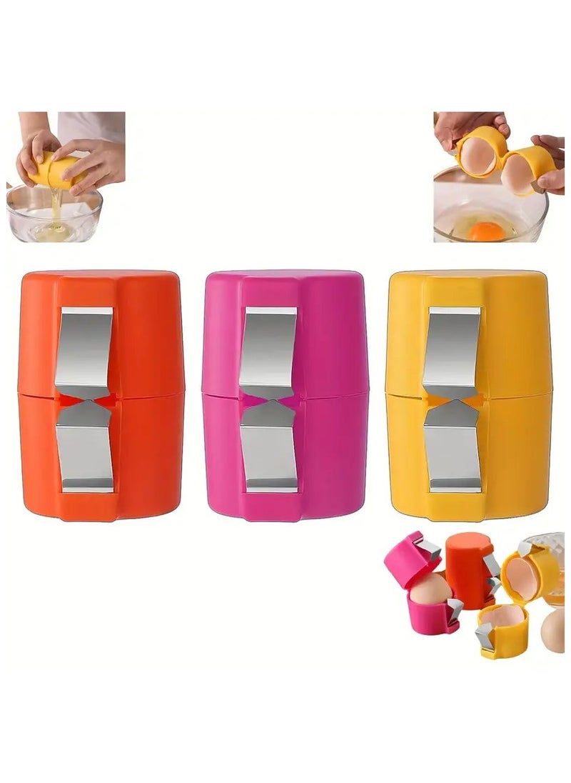 KADRAMA New Stainless Steel 3-in-1 Egg Opener, Whisk & Separator -3pcs Egg Prep Kit Ergonomic Design for Easy-Grip, Portable Kitchen Gadget with Built-In Separator or Effortless Shell Removal, Perfect for Home Kitchens & Baking  - Image 1