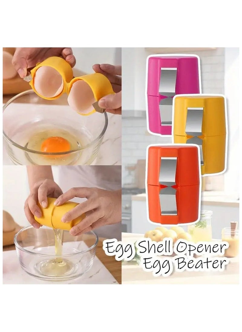 KADRAMA New Stainless Steel 3-in-1 Egg Opener, Whisk & Separator -3pcs Egg Prep Kit Ergonomic Design for Easy-Grip, Portable Kitchen Gadget with Built-In Separator or Effortless Shell Removal, Perfect for Home Kitchens & Baking  - Image 2