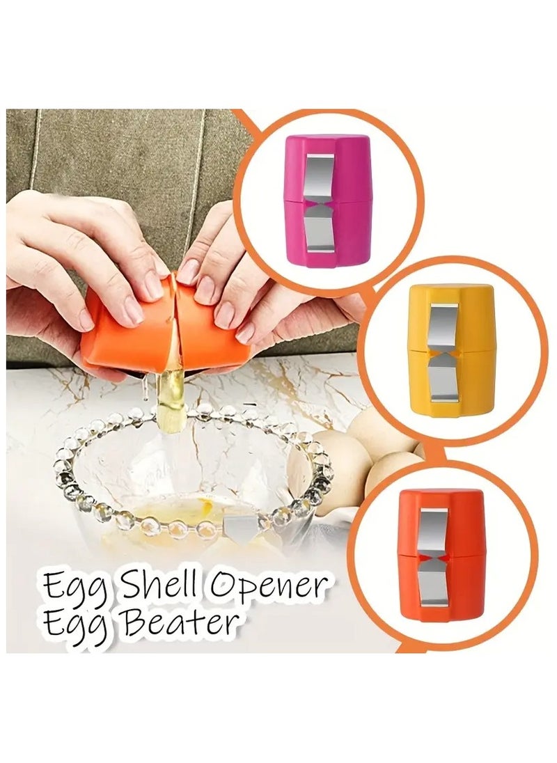 KADRAMA New Stainless Steel 3-in-1 Egg Opener, Whisk & Separator -3pcs Egg Prep Kit Ergonomic Design for Easy-Grip, Portable Kitchen Gadget with Built-In Separator or Effortless Shell Removal, Perfect for Home Kitchens & Baking  - Image 3