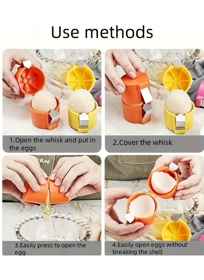 KADRAMA New Stainless Steel 3-in-1 Egg Opener, Whisk & Separator -3pcs Egg Prep Kit Ergonomic Design for Easy-Grip, Portable Kitchen Gadget with Built-In Separator or Effortless Shell Removal, Perfect for Home Kitchens & Baking  - Image 4