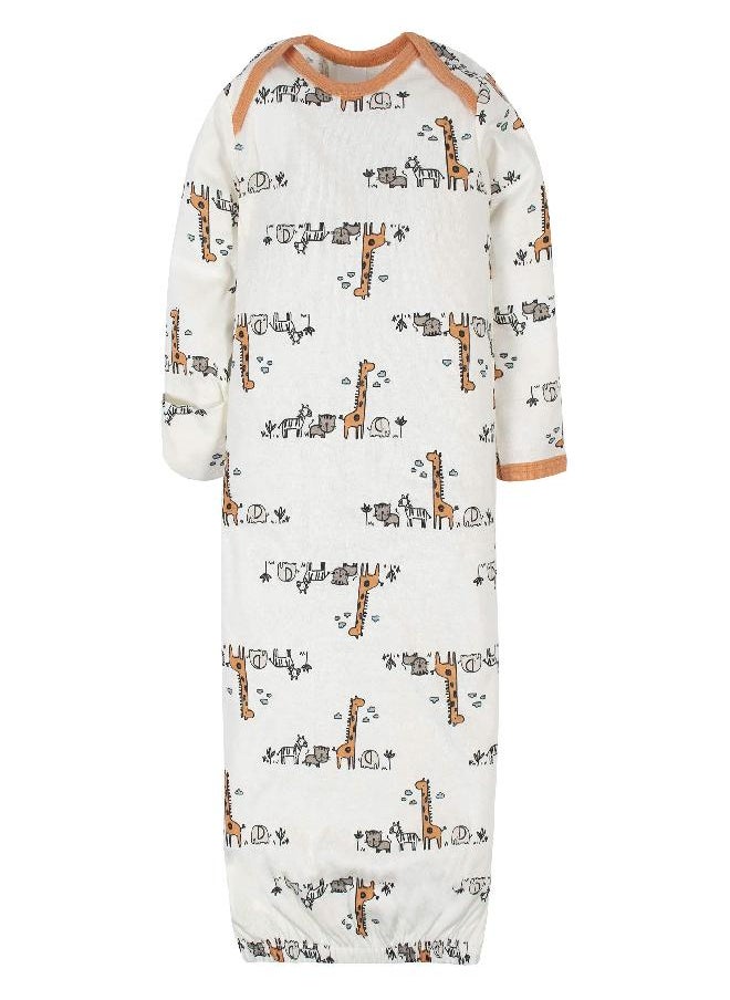 Gerber Gerber Unisex Baby Boy and Girls 4-Pack Sleeper Gown Jungle Blue 0-6 Months  - Image 3