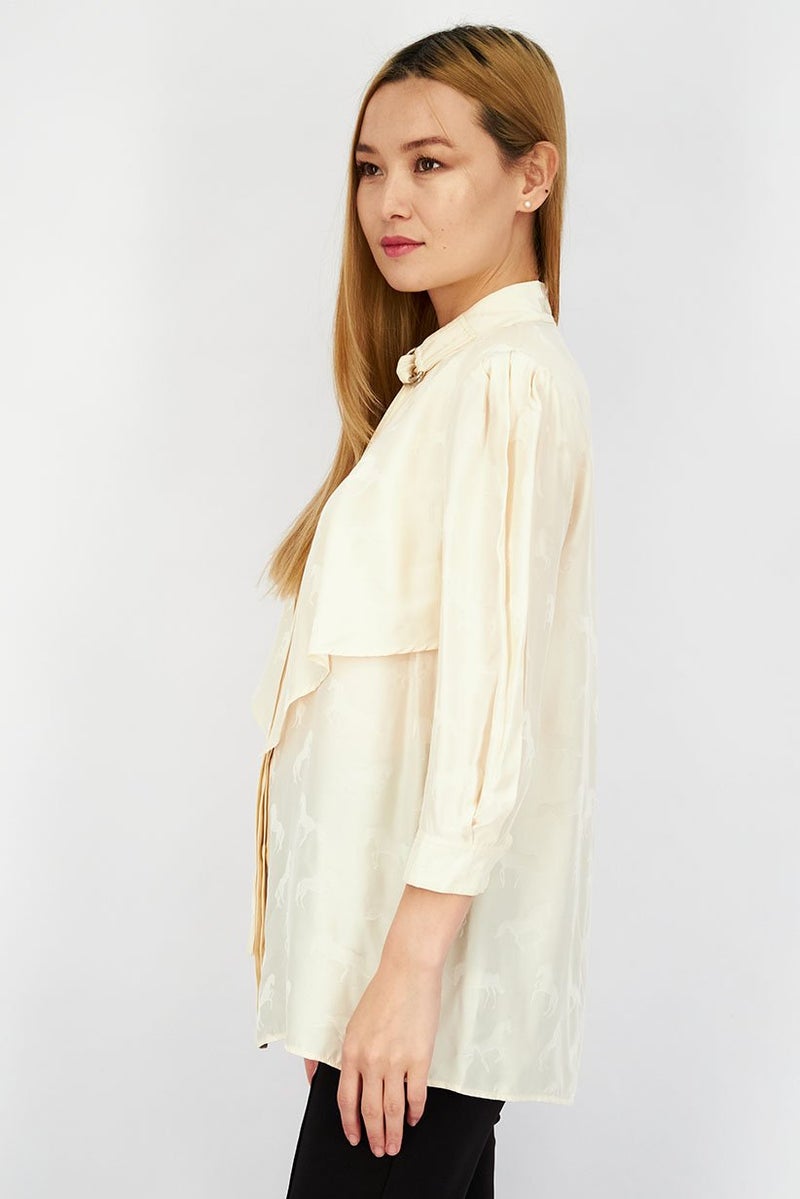 STELLA MCCARTNEY Women Crew Neckline 3 and 4 Longsleeves Plain Top, Beige - Image 2