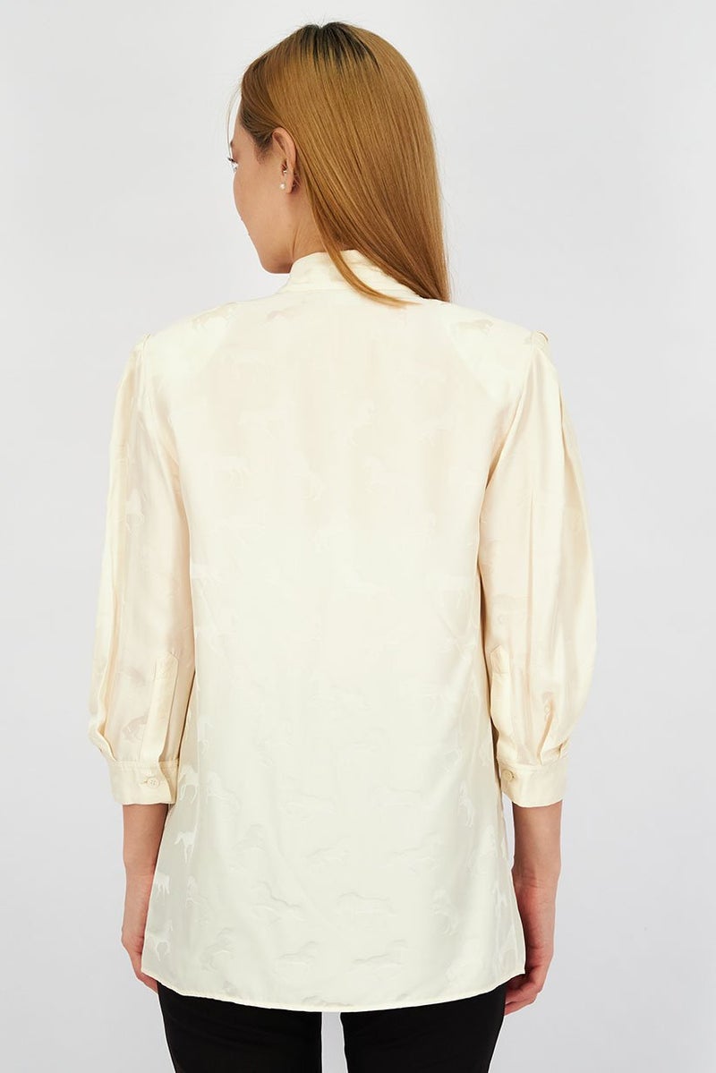 STELLA MCCARTNEY Women Crew Neckline 3 and 4 Longsleeves Plain Top, Beige - Image 4