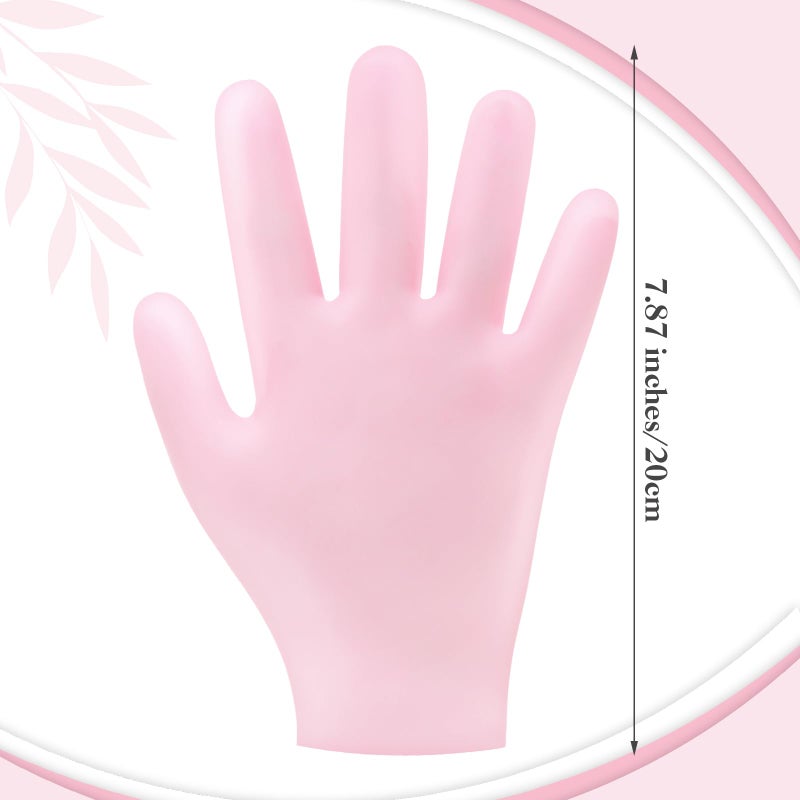 Sibba 2 Pairs Silicone Moisturizing Gloves Spa Gel Hydrating Gloves Women's Hand Care Gloves, Anti Slip Aloe Lotion Gloves for Repairing Dry Hand, Calluses, Cracked Heels and Softening Rough Skin - Image 2