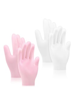Sibba Sibba 2 Pairs Silicone Moisturizing Gloves Spa Gel Hydrating Gloves Women's Hand Care Gloves, Anti Slip Aloe Lotion Gloves for Repairing Dry Hand, Calluses, Cracked Heels and Softening Rough Skin  - Image 1