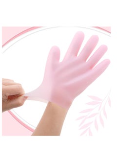 Sibba Sibba 2 Pairs Silicone Moisturizing Gloves Spa Gel Hydrating Gloves Women's Hand Care Gloves, Anti Slip Aloe Lotion Gloves for Repairing Dry Hand, Calluses, Cracked Heels and Softening Rough Skin  - Image 3