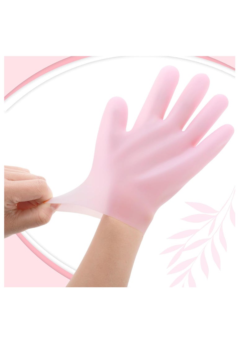 Sibba - Sibba 2 Pairs Silicone Moisturizing Gloves Spa Gel Hydrating Gloves Women's Hand Care Gloves, Anti Slip Aloe Lotion Gloves for Repairing Dry Hand, Calluses, Cracked Heels and Softening Rough Skin - Image 1