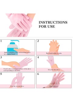 Sibba Sibba 2 Pairs Silicone Moisturizing Gloves Spa Gel Hydrating Gloves Women's Hand Care Gloves, Anti Slip Aloe Lotion Gloves for Repairing Dry Hand, Calluses, Cracked Heels and Softening Rough Skin  - Image 4