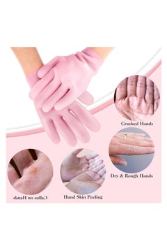 Sibba Sibba 2 Pairs Silicone Moisturizing Gloves Spa Gel Hydrating Gloves Women's Hand Care Gloves, Anti Slip Aloe Lotion Gloves for Repairing Dry Hand, Calluses, Cracked Heels and Softening Rough Skin  - Image 5