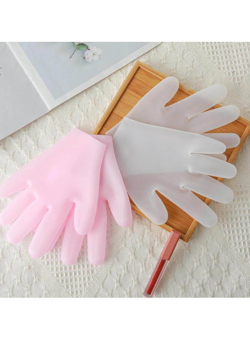 Sibba - Sibba 2 Pairs Silicone Moisturizing Gloves Spa Gel Hydrating Gloves Women's Hand Care Gloves, Anti Slip Aloe Lotion Gloves for Repairing Dry Hand, Calluses, Cracked Heels and Softening Rough Skin - Image 1
