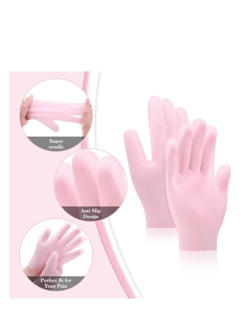 Sibba - Sibba 2 Pairs Silicone Moisturizing Gloves Spa Gel Hydrating Gloves Women's Hand Care Gloves, Anti Slip Aloe Lotion Gloves for Repairing Dry Hand, Calluses, Cracked Heels and Softening Rough Skin - Image 1