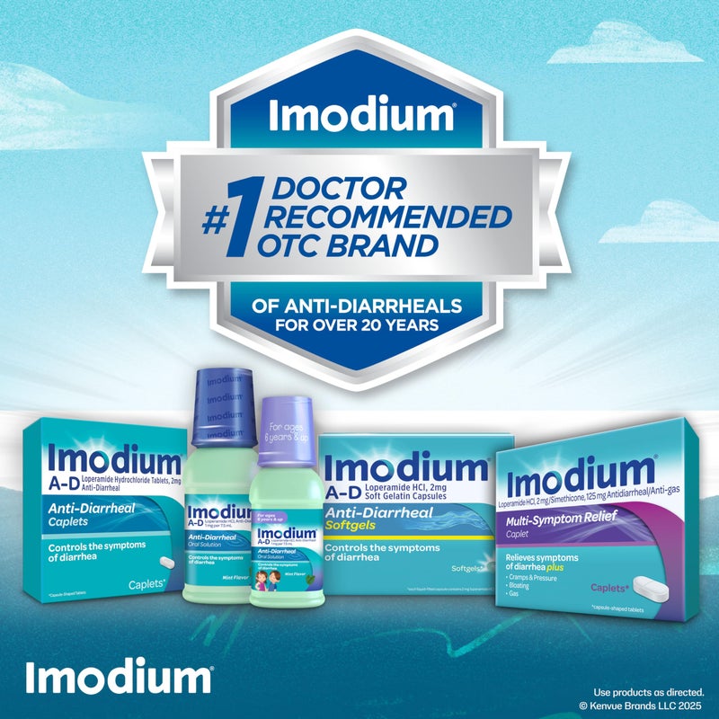 Imodium A-D Diarrhea Relief Caplets with Loperamide Hydrochloride, Anti-Diarrheal Medicine to Help Control Symptoms of Diarrhea Due to Acute, Active & Traveler's Diarrhea, 6 ct. - Image 5