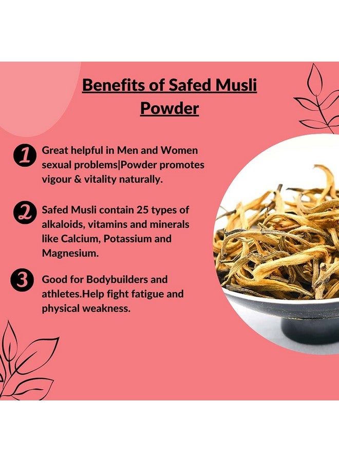 mi nature Safed Musli Powder (Chlorphytum Borivillianum) Usda Organic ; 227G (8 Oz) (1/2 Lb) ; Herb For Vigour And Vitality ; Promotes Healthy Reproductive System Functions; - Image 4