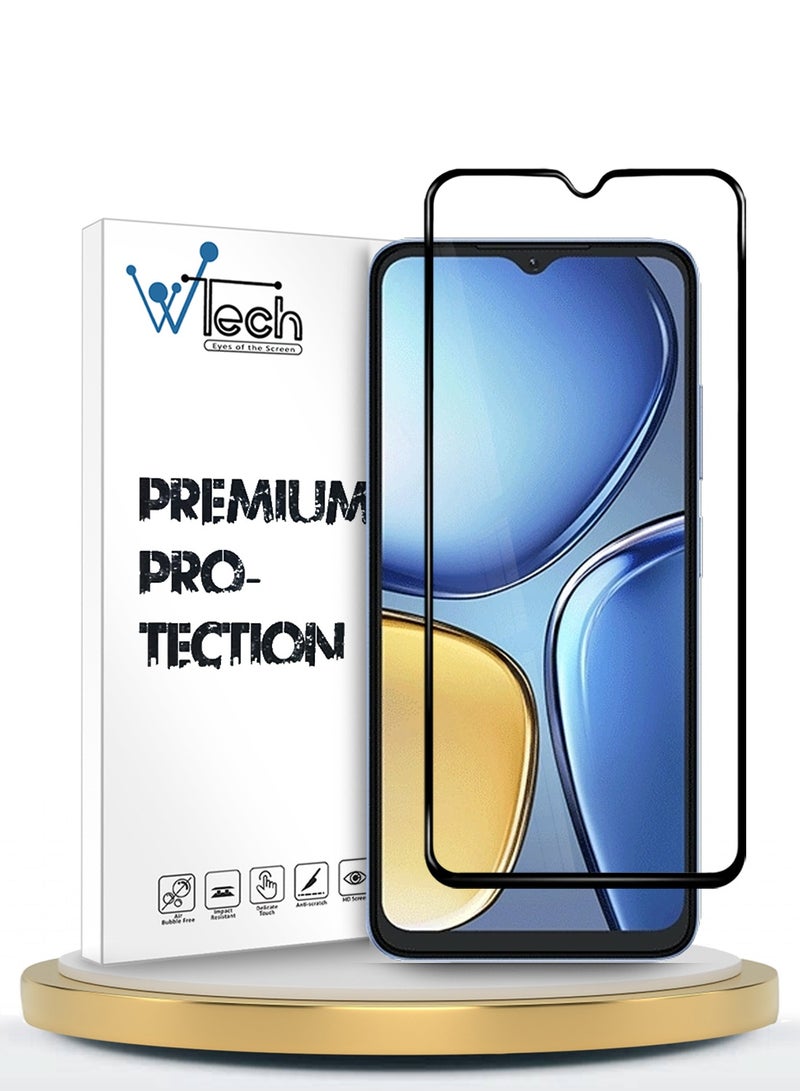 دبليو تيك حماية الشاشة بحماية زجاجية بالكامل من نوع Tecno Pova 7 Pro 5G 2025 Premium E2E Series Full Glue Full Cover (MSGECN) - شفاف/أسود - Image 1
