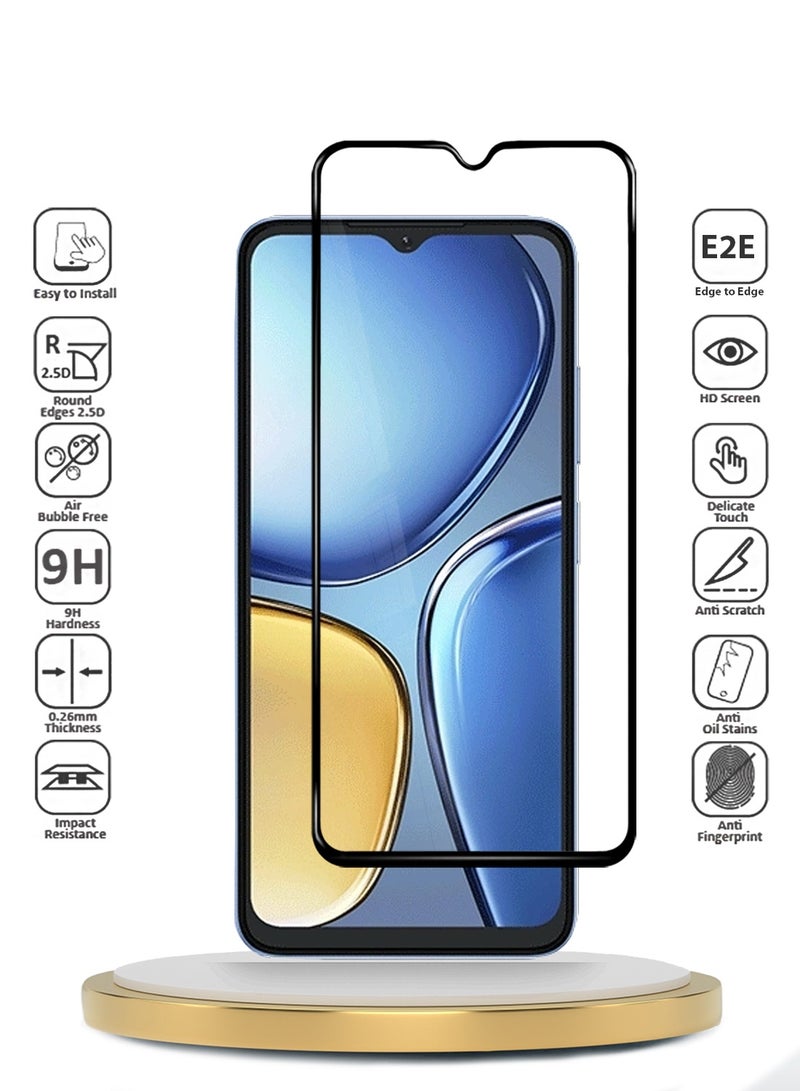 دبليو تيك حماية الشاشة بحماية زجاجية بالكامل من نوع Tecno Pova 7 Pro 5G 2025 Premium E2E Series Full Glue Full Cover (MSGECN) - شفاف/أسود - Image 2