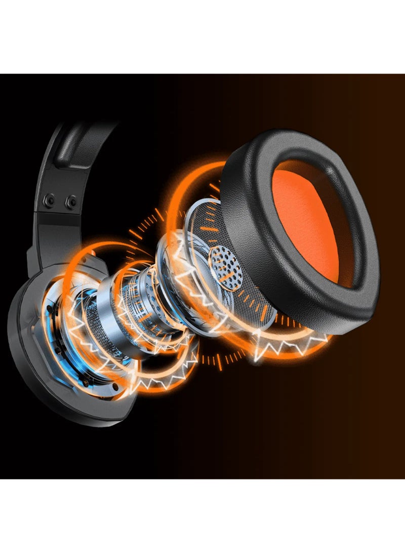 MeeTion MT-HP012 RGB Gaming Headset with Built-in Microphone - Black/Red - Image 3