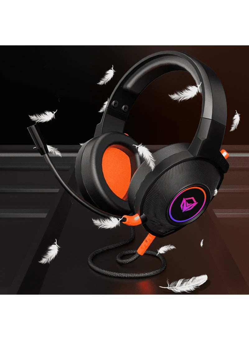 MeeTion MT-HP012 RGB Gaming Headset with Built-in Microphone - Black/Red - Image 5