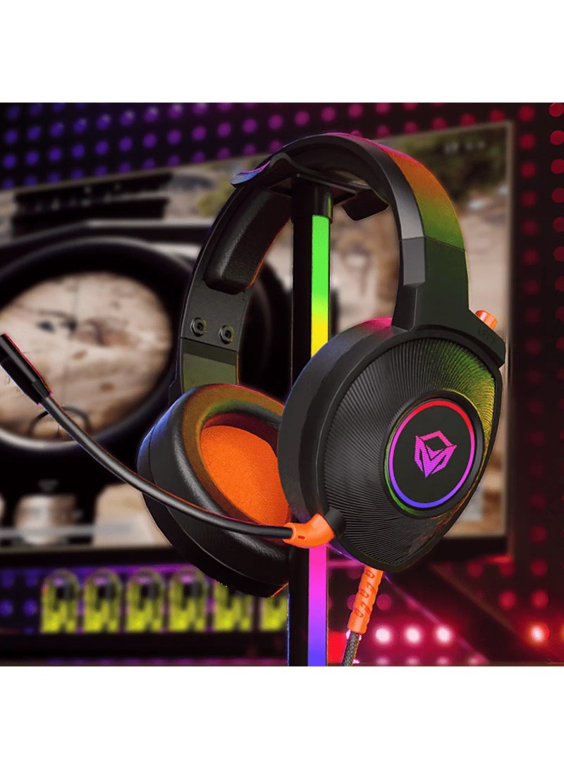 MeeTion MT-HP012 RGB Gaming Headset with Built-in Microphone - Black/Red - Image 4