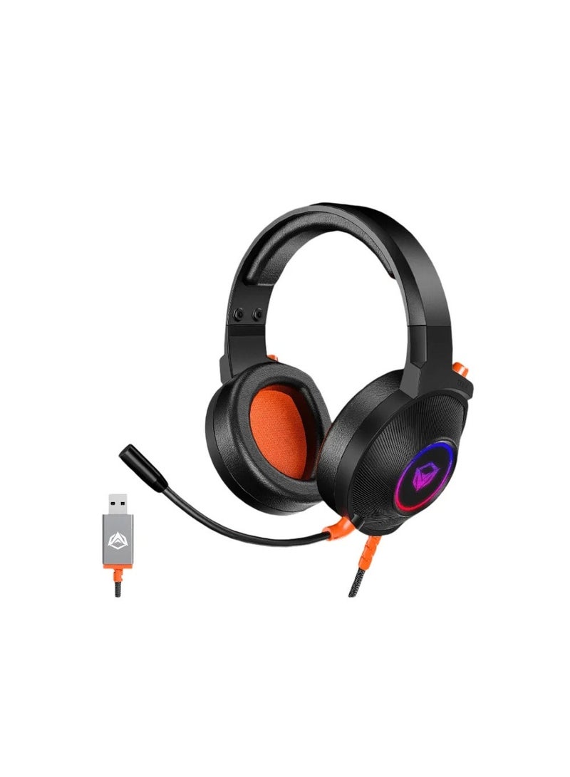 MeeTion MT-HP012 RGB Gaming Headset with Built-in Microphone - Black/Red - Image 2