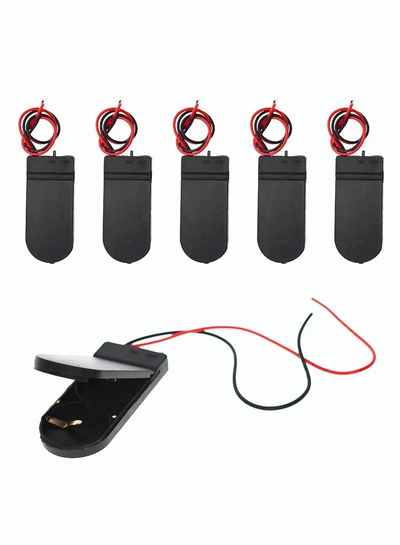 Y&D 2 x 3V CR2032 Button Coin Cell Battery Holder with Leads On Off Switch 6 Pcs - Image 1