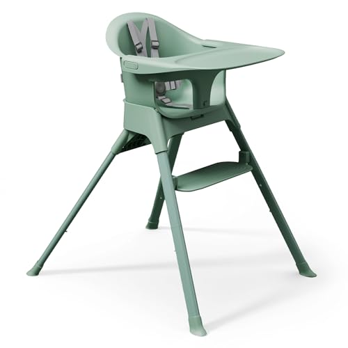 Mompush Olli 7-in-1 Convertible High Chair for Babies and Toddlers – Adjustable Height & Footrest, Dishwasher-Safe Tray, Compact Foldable Design for Easy Storage & Travel, Lightweight Yet Durable - Image 1