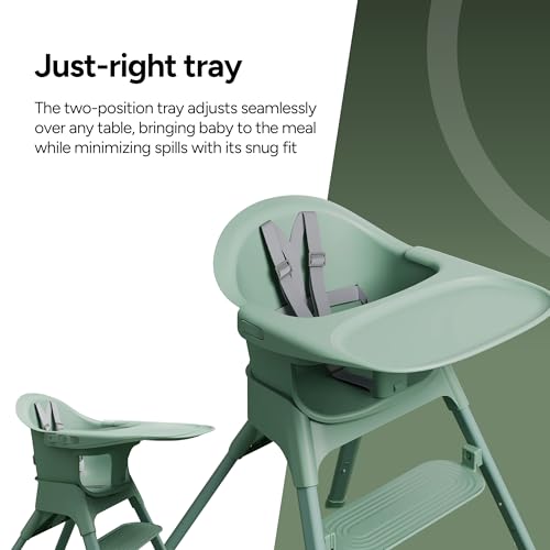 Mompush Olli 7-in-1 Convertible High Chair for Babies and Toddlers – Adjustable Height & Footrest, Dishwasher-Safe Tray, Compact Foldable Design for Easy Storage & Travel, Lightweight Yet Durable - Image 5