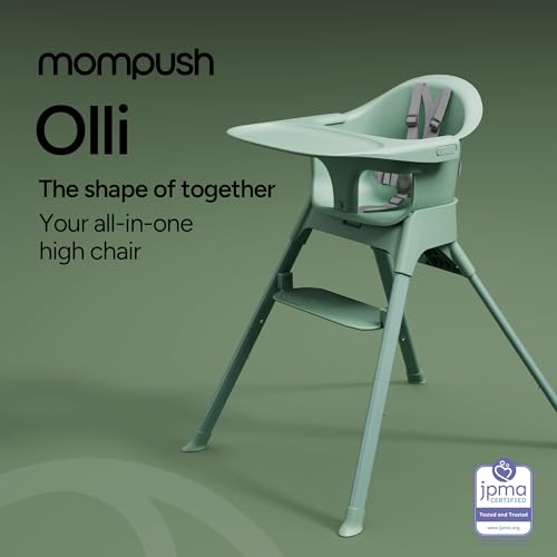 Mompush Olli 7-in-1 Convertible High Chair for Babies and Toddlers – Adjustable Height & Footrest, Dishwasher-Safe Tray, Compact Foldable Design for Easy Storage & Travel, Lightweight Yet Durable - Image 3
