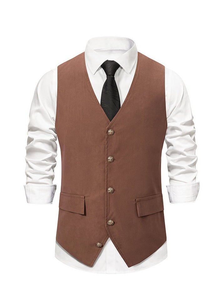 KUYING New Fashionable Herringbone Patterned Suit Vest  - Image 1