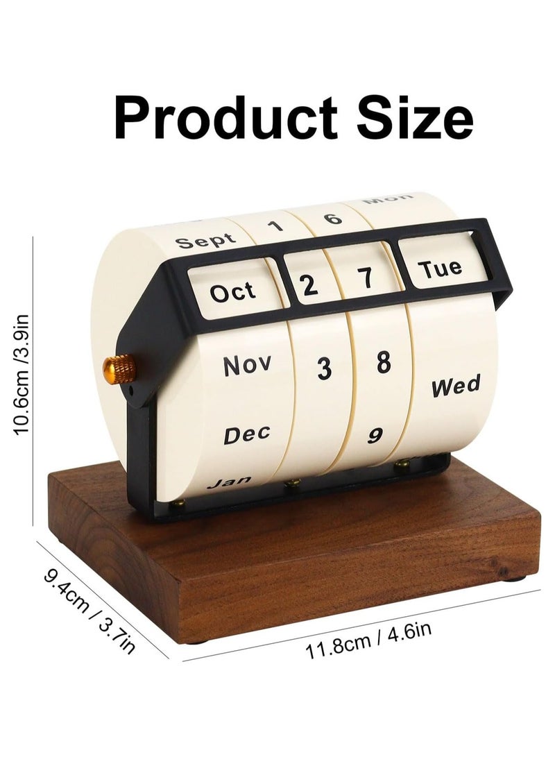 general Wooden Perpetual Calendar for Desk Decoration, Rotating Perpetual Office Calendar, Office & School Countdown Desktop Calendar (Wooden) - Image 5
