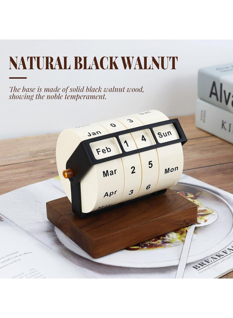 general Wooden Perpetual Calendar for Desk Decoration, Rotating Perpetual Office Calendar, Office & School Countdown Desktop Calendar (Wooden) - Image 3