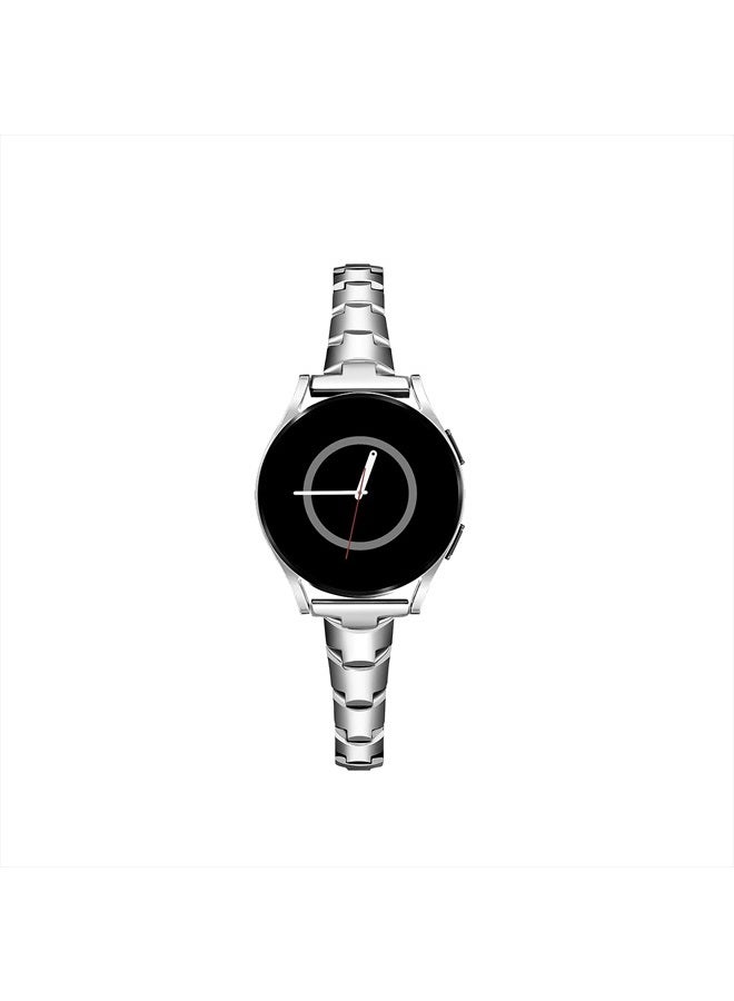 PlusRoc Stainless Steel Band Compatible with Samsung Galaxy Watch Band 4 40mm 44mm/Watch 4 Classic 42mm 46mm/Watch 5 40mm 44mm/Watch 5 Pro 45mm, Slim Bracelet Adjustable for Women, Silver - Image 1
