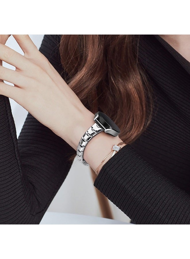 PlusRoc Stainless Steel Band Compatible with Samsung Galaxy Watch Band 4 40mm 44mm/Watch 4 Classic 42mm 46mm/Watch 5 40mm 44mm/Watch 5 Pro 45mm, Slim Bracelet Adjustable for Women, Silver - Image 4