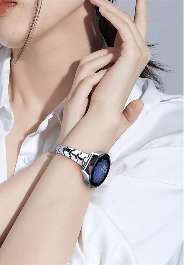 PlusRoc Stainless Steel Band Compatible with Samsung Galaxy Watch Band 4 40mm 44mm/Watch 4 Classic 42mm 46mm/Watch 5 40mm 44mm/Watch 5 Pro 45mm, Slim Bracelet Adjustable for Women, Silver - Image 2