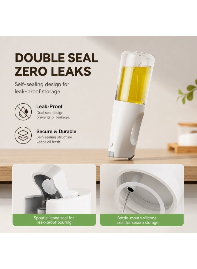 رذاذ زيت زيتون 2 في 1 للطهي - موزع زيت زجاجي للرش أو الصب بفوهة مضادة للتقطير، تحكم دقيق بالرش 0.2 مل، لا تسرب ولا فوضى لمطبخ صحي قليل الزيت - Image 5