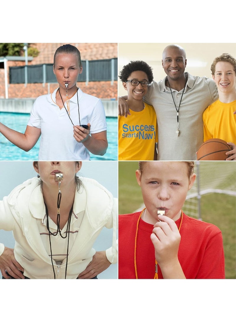 CHU DAI 6 Packs Stainless Steel Sports Whistles with Lanyard, Loud Crisp Sound Whistles Bulk Great for Coaches, Referees, and Officials - Image 4